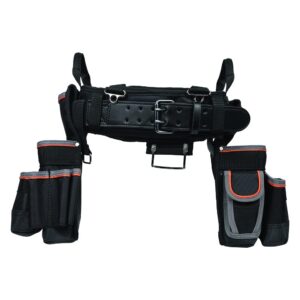 klein tools 55427 tradesman pro electrician's padded tool belt and tool pouch combo for long-wear comfort and durability size medium