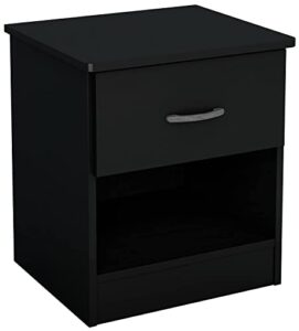 south shore libra 1-drawer nightstand-pure black