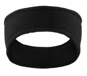 top headwear mens/womens soft stretch fleece headband ear warmer, black