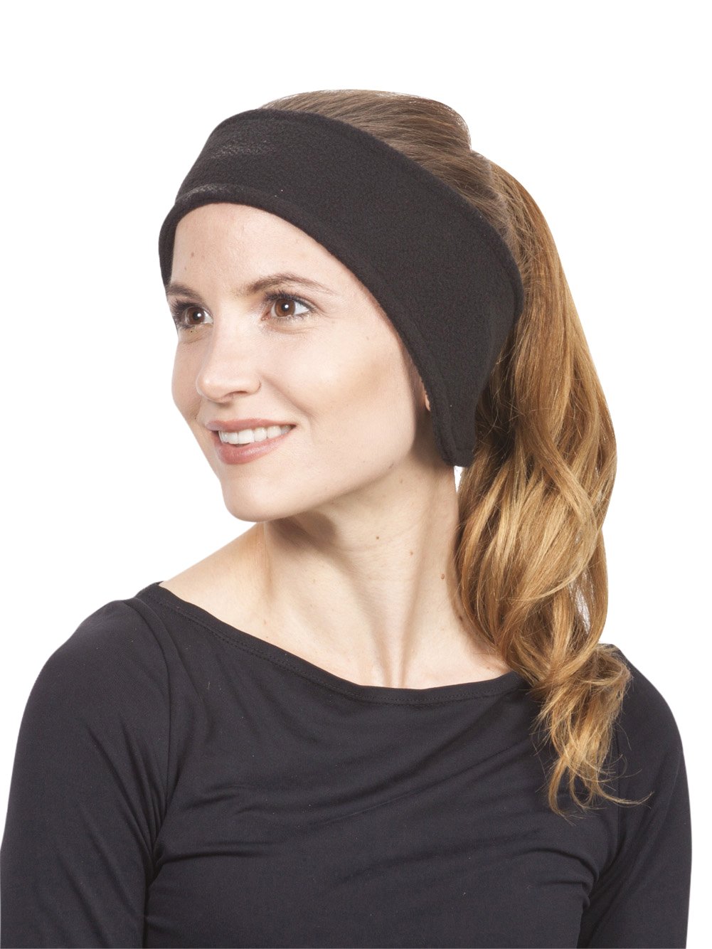 TOP HEADWEAR Mens/Womens Soft Stretch Fleece Headband Ear Warmer, Black