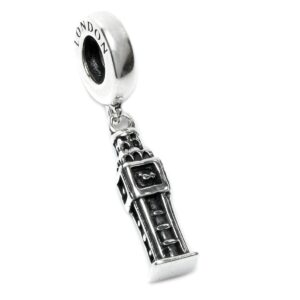 queenberry landmark series sterling silver london big ben dangle european-style bead charm