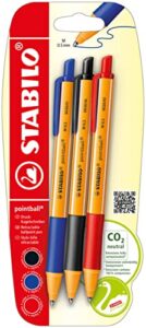 stabilo ballpoint pen pointball - pack of 3 - blue, black, red