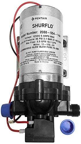 Precitrade Shurflo 2088-554-144 Fresh Water Pump, 12 Volts, 3.5 Gallons Per Minute, 45 Psi