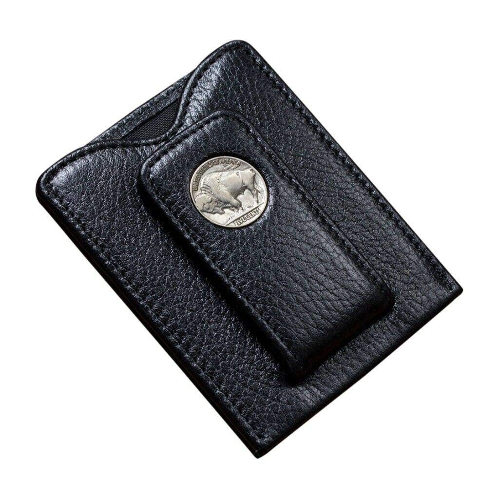 Tokens & Icons Buffalo Nickel Money Clip Wallet (ONE SIZE, BLACK)