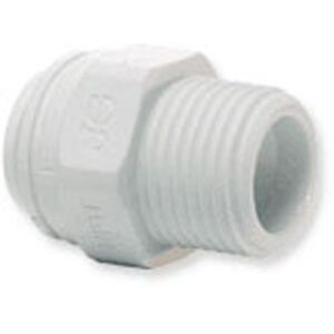 john guest white polypropylene 1/4" x 1/4" (tube od x thread) nptf male connector straight adaptor quick connect