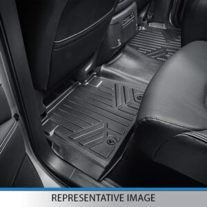 MAXLINER Custom Fit Floor Mats 2 Row Liner Set Black Compatible with 2011-2014 Ford F-150 SuperCab Non Flow Center Console