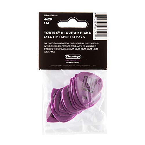 Dunlop 462P1.14 Tortex® TIII, Purple, 1.14mm, 12/Player's Pack