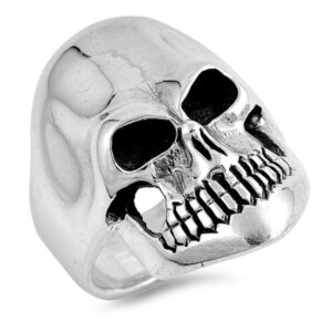 CloseoutWarehouse 925 Sterling Silver Skull Ring Size 7