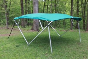 square tube frame vortex teal 4 bow pontoon/deck boat bimini top 10' long, 91-96