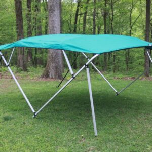 Square Tube Frame VORTEX Teal 4 Bow Pontoon/Deck Boat Bimini TOP 10' Long, 91-96