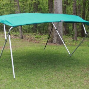 Square Tube Frame VORTEX Teal 4 Bow Pontoon/Deck Boat Bimini TOP 10' Long, 91-96