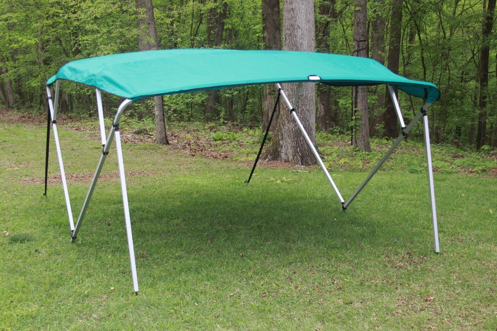 Square Tube Frame VORTEX Teal 4 Bow Pontoon/Deck Boat Bimini TOP 10' Long, 91-96