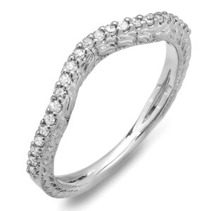 dazzlingrock collection 0.25 carat (cttw) 14k round diamond women enhancer ring 1/4 ct, white gold, size 6.5