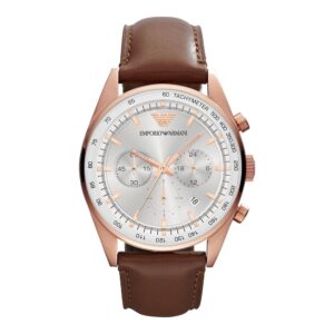 emporio armani men's ar5995 sport brown leather watch