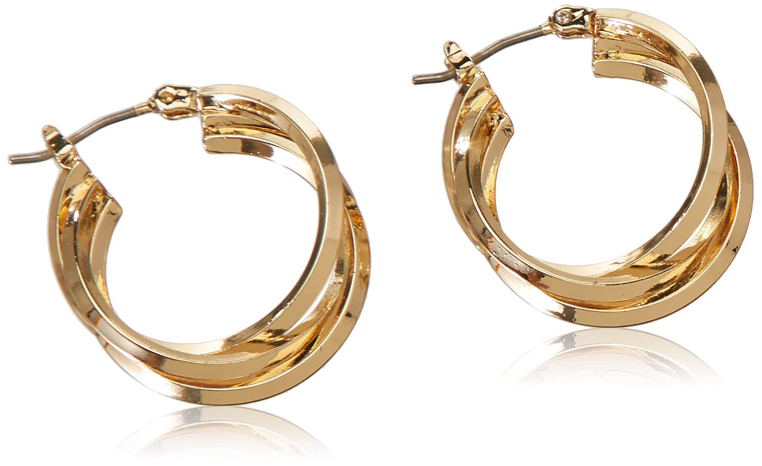 Anne Klein "Classics" Gold-Tone 3 Ring Hoop Earrings