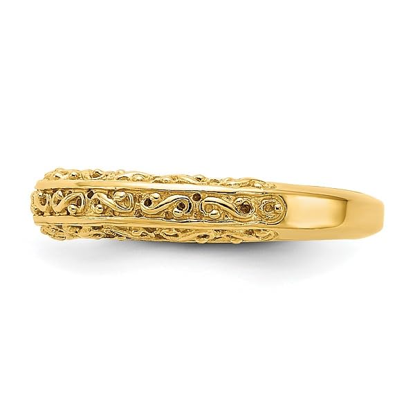 IceCarats 14K Yellow Gold 3mm Antique Filigree Wedding Band Ring Size 6