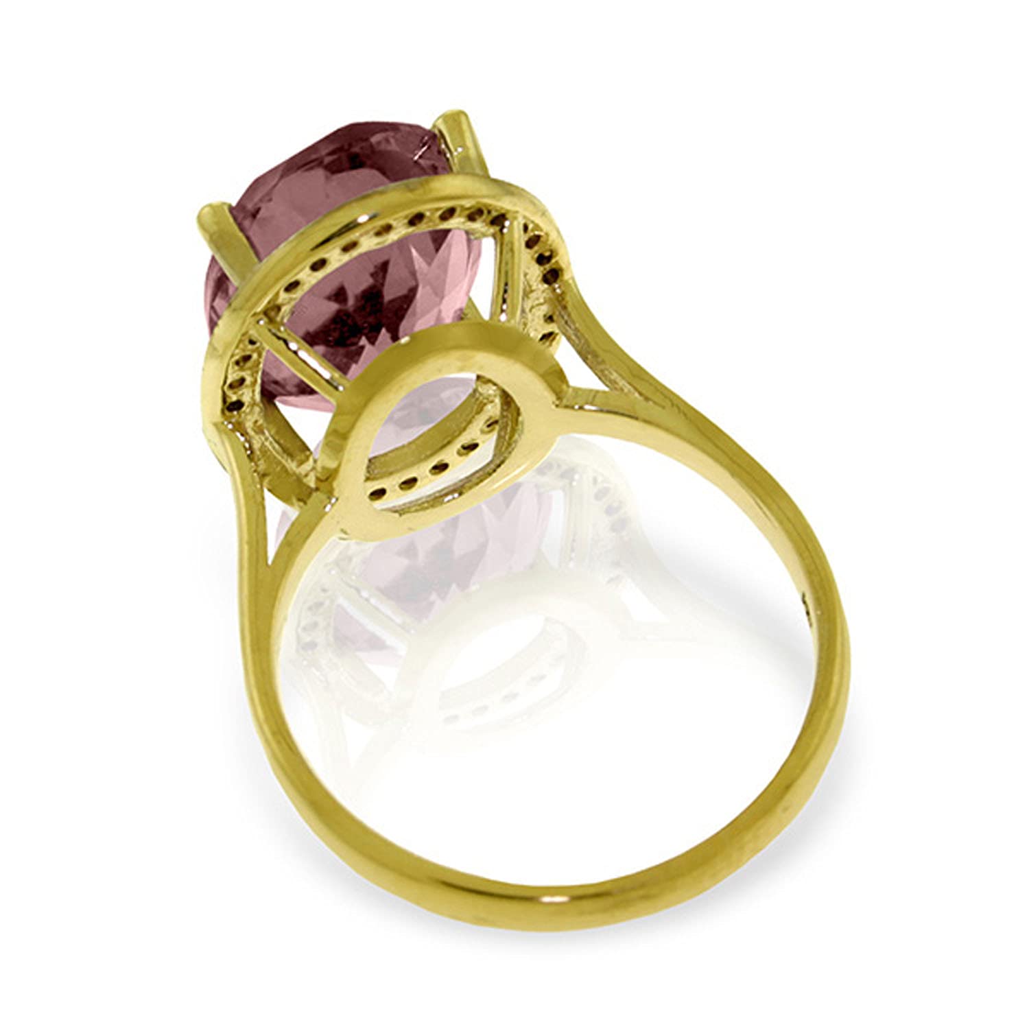 Galaxy Gold GG 14k Yellow Gold Oval Garnet and Diamond Ring - Size 6.5