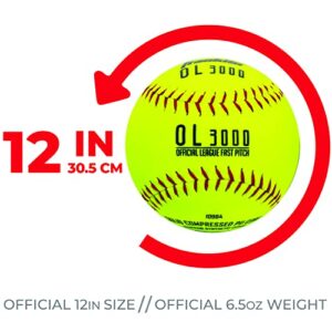 Franklin Sports Official Size Softballs - 12" Softballs - Fastpitch Tournament Softballs - Great for Practice + Training - Official Size + Weight - 1 Pack