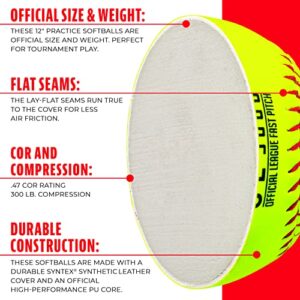 Franklin Sports Official Size Softballs - 12" Softballs - Fastpitch Tournament Softballs - Great for Practice + Training - Official Size + Weight - 1 Pack