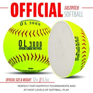 Franklin Sports Official Size Softballs - 12" Softballs - Fastpitch Tournament Softballs - Great for Practice + Training - Official Size + Weight - 1 Pack