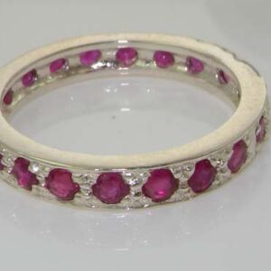 LetsBuyGold 925 Sterling Silver Real Genuine Ruby Womens Promise Ring - Size 9