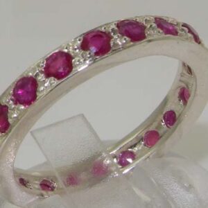 LetsBuyGold 925 Sterling Silver Real Genuine Ruby Womens Promise Ring - Size 9