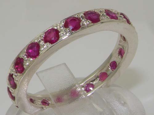 LetsBuyGold 925 Sterling Silver Real Genuine Ruby Womens Promise Ring - Size 9