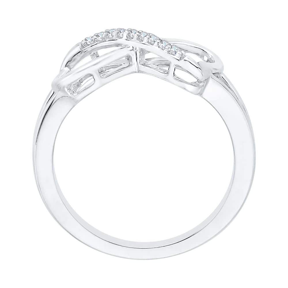 KATARINA Heart Shaped Infinity Diamond Ring in Sterling Silver (1/20 cttw, J-K, I1-I2) (Size-7)