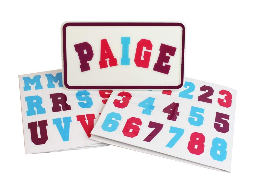 Ride Along Dolly Kid's Bicycle Customizable License Plate -Make Your Own Bike Name Plate -includes Over 150 Letter and Cute Number Stickers Decals, Fits Most Bikes -Holiday for Girls