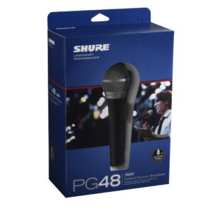 Shure PG48-QTR Cardioid Dynamic Vocal Microphone with On-Off Switch includes 15' XLR to 1/4" Cable