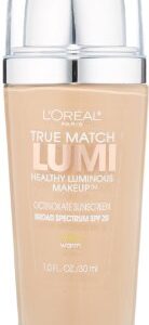 L'Oreal Paris True Match Lumi Healthy Luminous Makeup, W3 Nude Beige, 1 fl; oz.