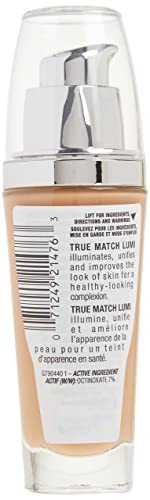 L'Oreal Paris True Match Lumi Healthy Luminous Makeup, W4 Natural Beige, 1 fl; oz.