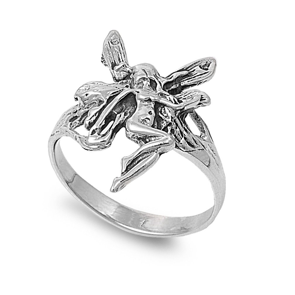 CloseoutWarehouse Sterling Silver Fairy Goddess Ring Size 7