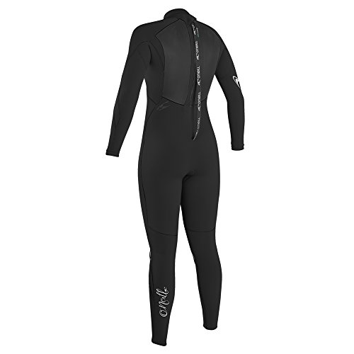 O'Neill Women's Epic 4/3mm Back Zip Full Wetsuit, Black/Black/Black, 6