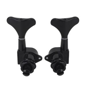 IKN 2L2R Bass Tuners Machine Heads 2+2 Tuning Pegs Key for 4 Strings Precision Bass/Jazz Bass, Black