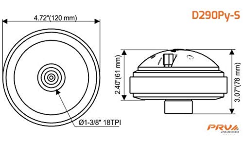 PRV AUDIO D290Py-S 90 Watts RMS 1" Pro Audio Screw-on Compression Driver 8 ohms (Single)