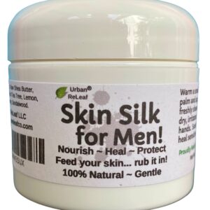 Urban ReLeaf Skin Silk for Men! Heal Dry, Irritated Skin & Overworked Hands. Soothe Shaved Faces, Necks, Heads! 100% Natural, Vegan. Man Dad Fathers Gift