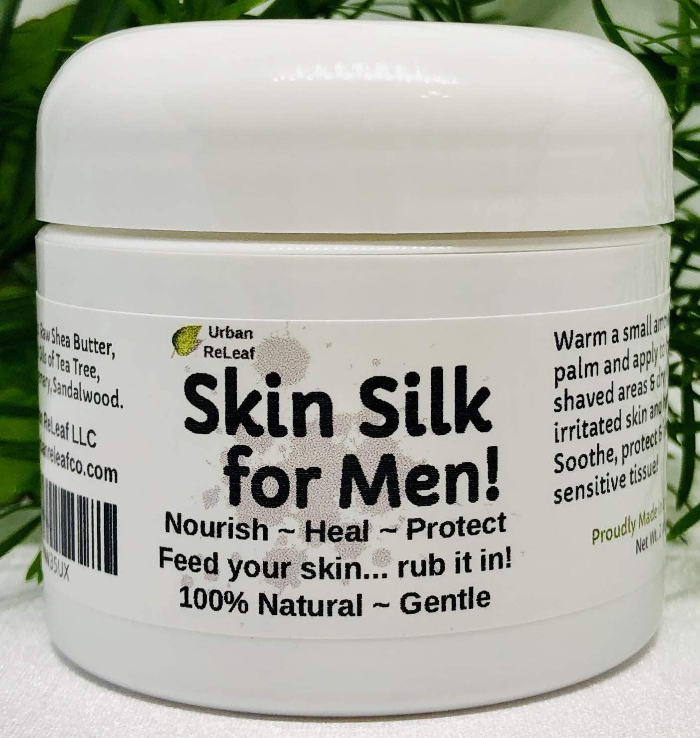 Urban ReLeaf Skin Silk for Men! Heal Dry, Irritated Skin & Overworked Hands. Soothe Shaved Faces, Necks, Heads! 100% Natural, Vegan. Man Dad Fathers Gift