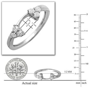 Dazzlingrock Collection 0.30 Carat (Cttw) 14K Round Diamond Women Anniversary Ring Guard 1/3 CT, White Gold, Size 5.5