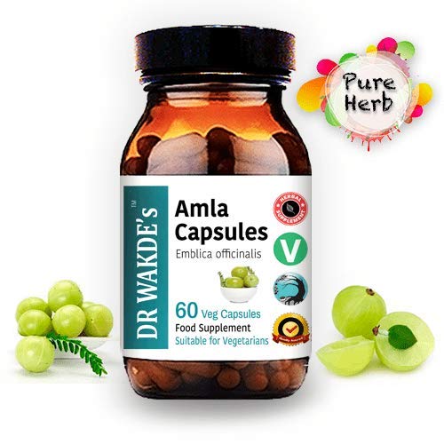 DR WAKDE'S Amla Capsules (Amalaki, Indian Gooseberry, Emblica officinalis, 60 Veg Caps, Plant-Based Supplement, Ayurvedic Herb, All Natural, Vegan)