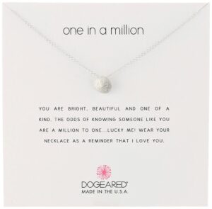 dogeared reminders-"one in a million" sterling silver sand dollar charm necklace, 16" +2" extender