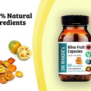 DR WAKDE'S Bilva Fruit Capsules (Bael Fruit | Aegle marmelos) | 60 Veg Caps | Ayurvedic Supplement | Vegan | 100% Herbal | Quantity Discounts| Same Day Dispatch