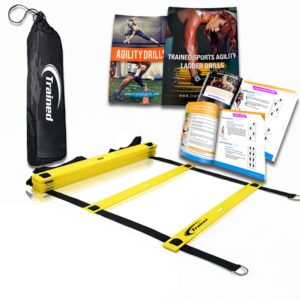 Trained Agility Ladder Bundle 6 Sports Cones, 2 Agility Drills eBook and Carry Case