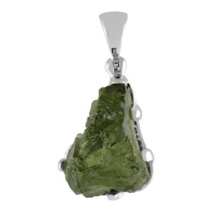 Starborn Natural 12-15 cts Moldavite Sterling Silver Pendant