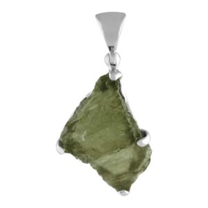 Starborn Natural 12-15 cts Moldavite Sterling Silver Pendant