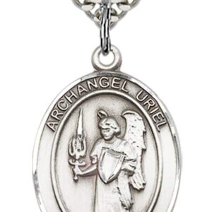 Jewels Obsession St. Uriel Pendant | Sterling Silver St. Uriel Pendant - 24" Chain - Made In USA