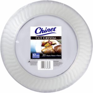 Chinet Cut Crystal Clear Plastic 10 inch Plates 20 ct.