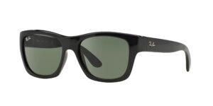 ray-ban rb4194 square sunglasses, black/crystal green, 53 mm