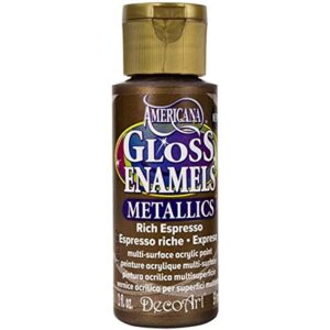 DecoArt Americana Gloss Enamel metallic Paint, 2-Ounce, Rich Espresso