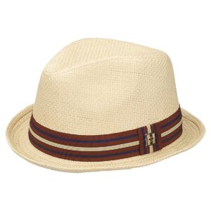 peter grimm men's standard depp natural straw fedora, small-medium